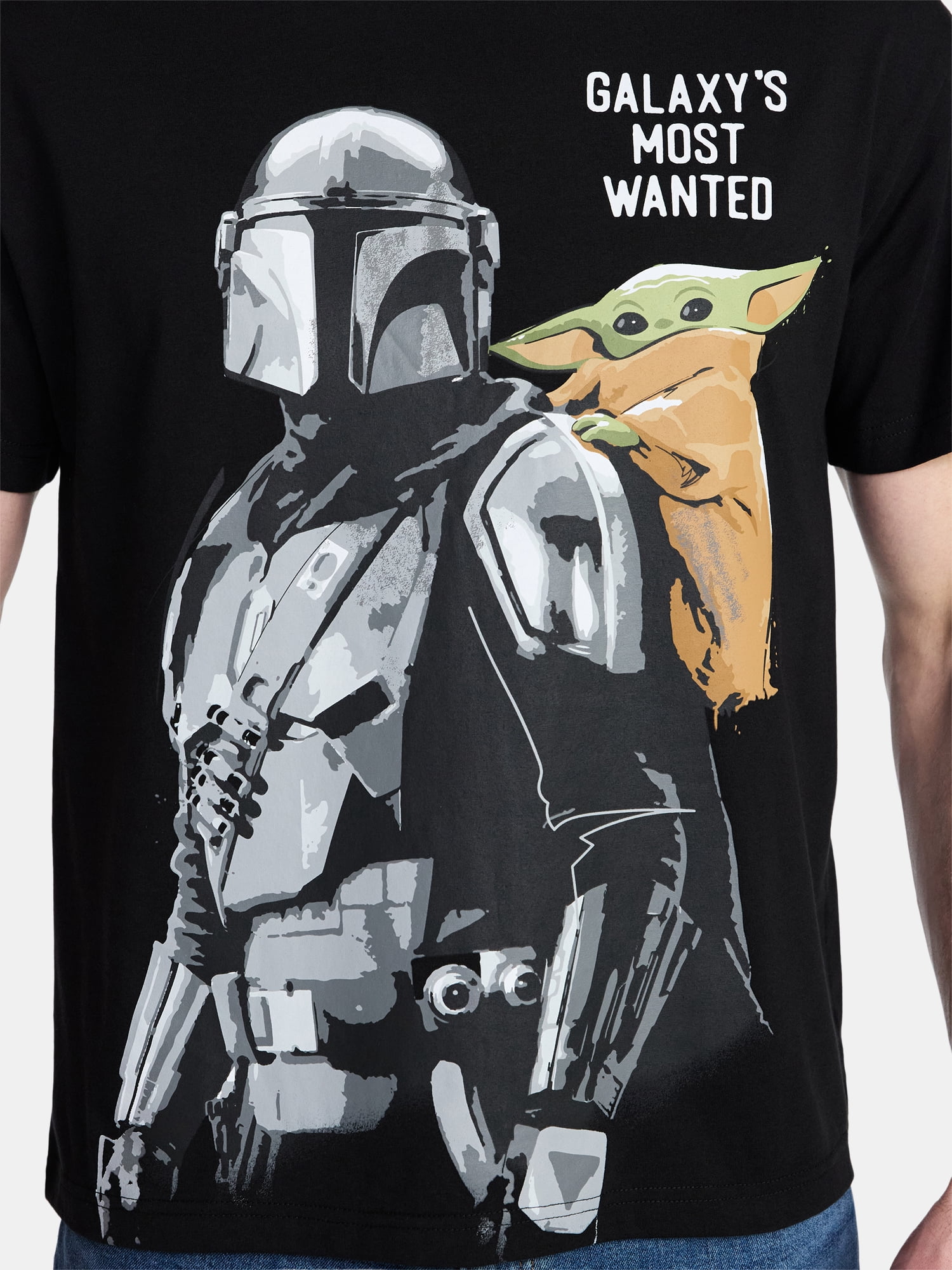 The Mandalorian Men's and Big Men's Mando and Grogu Graphic Tee with Short Sleeves, Sizes S-3XL