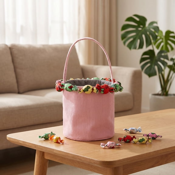 Halloween Organza Candy Bag Gift Basket Trick or Treat Tote Bag Halloween Treat Storage Bucket Portable Candy Holder for Kids Party Favor Decoration Halloween Gift Bag Storage Basket