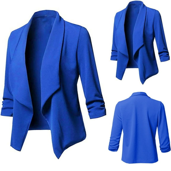 Meichang Jacket Blazer for Women Casual Long Stretchy Sleeves Blazer Open Front Cardigan Lightweight Jacket Blazer for Work