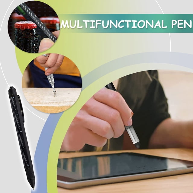 SMihono Kitchen Organizers and Storage Multitool Pen Cool Gadgets Gift For Men Dad Handyman On Birthday Fathers Day Christmas Unique Multi Tool With LED Stylus Level Screwdriver 2ML Kitchen Gadgets Must Have 2023