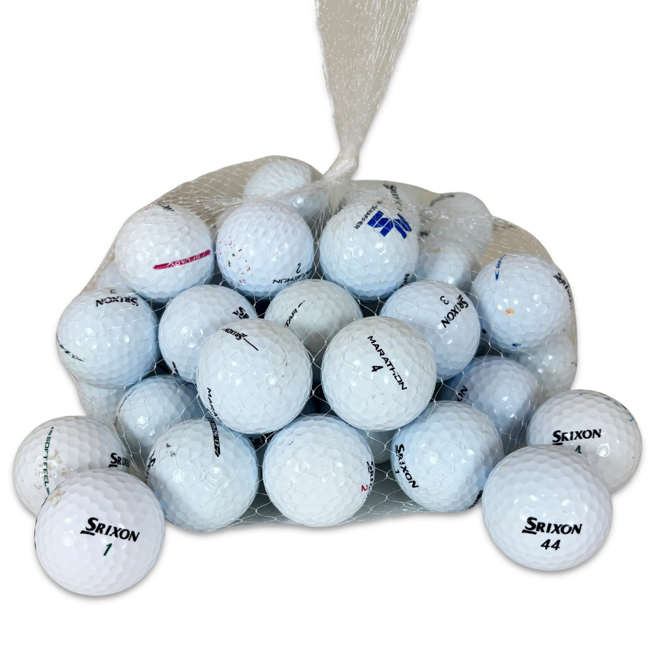 Pre-Owned Srixon Recycled Golf Balls, White, 50 Pack, 3A/4A Grade by Mulligan