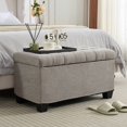 thumbnail image 4 of Bedroom Stool Storage Ottoman Bench, Foot Rest with Legs, 16 x 30 x 16.1 Inches, End of Bed Bench, Storage Chest, Load up to 660 lb, for Living Room, Bedroom, Entryway,Wooden Bedroom Bench, 4 of 11