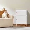 thumbnail image 3 of PETSFIT Cat Litter Box Enclosure, Odor-Free Design, Storage Cabinet, Easy-Clean, and Stylish Hidden Cat Litter Box Furniture White, 3 of 12