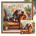 thumbnail image 1 of Kit Punto Cruz Con Perro Salchicha Hilo Algodón Ecológico Bordado 11CT 40x40cm, 1 of 9
