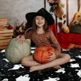 thumbnail image 4 of Cute Halloween Ghost Bat Blanket, Spooky Halloween Blankets and Throws, Halloween Fleece Throw Blanket, Halloween Throws Gifts for Kids, Black, 50" x 60", 4 of 6