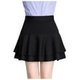 thumbnail image 2 of EDFBUYKRS Female Skirts Flowy Skirts for Women Plus Size Ladys Elastic High Waist Pants Skirt Solid Casual Double-Layer Base Skirt, 2 of 3