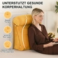 thumbnail image 2 of CJC Velvet Soft Triangular Wedge Pillow with Side Pocket, 3 in 1 Adjustable Bed Reading Pillow Bedrest Lumbar Neck Back Support Cushion, Yellow, 2 of 9