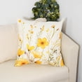 thumbnail image 3 of Floral Throw Pillow Covers 18x18 Set of 2 Spring Summer Outdoor Decor Pillow Cases for Home Couch Decorations Yellow, 3 of 6
