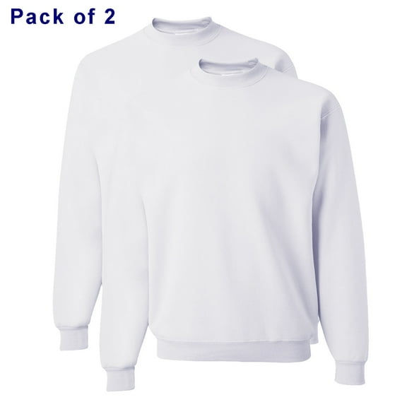 JERZEES- Nublend Crewneck Fleece Sweatshirt for Unisex | Long Sleeve Pullover Adult Warmth Sweatshirt in White Color, 8oz 50/50 Cotton/Polyester, Pack 2 Size S
