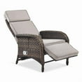 thumbnail image 3 of PARKWELL Outdoor Patio Recliner Chair,Adjustable Rattan Reclining Lounge Chair with Cushion, Beige, 3 of 9