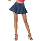 thumbnail image 1 of Falda Mini de Mezclilla para Mujeres INSPIRE CHIC, Falda de Jean Plisada Casual, Azul M, 1 of 6