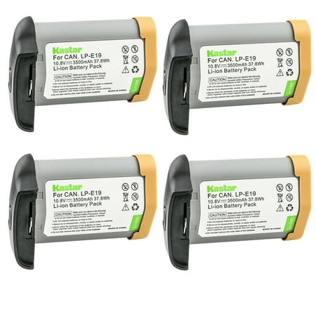 [Fully Decoded] Kastar 4-Pack LP-E19 Battery Compatible with Canon EOS-1D X Mark III  Mark 3  EOS 1D C  EOS 1D Mark III  Mark 3  EOS 1Ds Mark III  Mark 3  EOS 1D Mark IV  Mark 4  EOS 1D X Camera