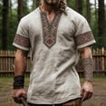 thumbnail image 3 of Henley Shirts for Men Summer Casual Retro Print Short Sleeve T Shirts for Man Renaissance Top Party Wear, 3 of 5