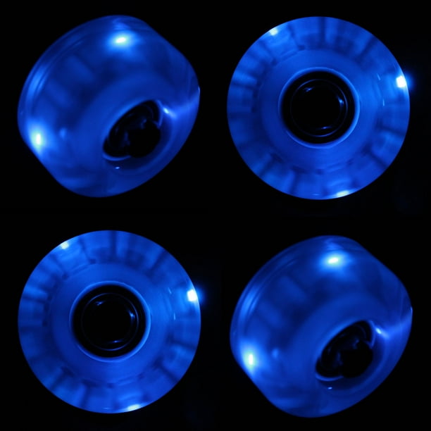 LED Skateboard Wheels 54mm BLUE Glow Cruiser Longboard LIGHTS + ABEC 9 BEARINGS
