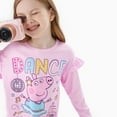thumbnail image 3 of Peppa Pig Toddler Girls Sweatshirts Character Graphic Tops and Velvet Flared Pants Pink 2 Pieces Set Size 2T, 3 of 10