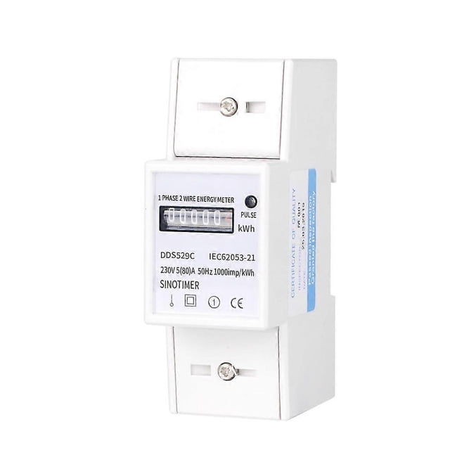 230V DIN Rail KWh Meter Digital Single Phase 2 Wire 2P Electric Meter Slave Meter 5(80) A Household Use