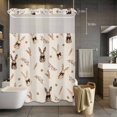 thumbnail image 5 of Spring Easter Rabbit No Hooks Shower Curtain with Snap-in Liner Carrot Bow Linen Texture Shower Curtains for Bathroom, Waterproof, Easy Install, Washable 48"x72", 5 of 9