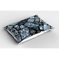 thumbnail image 2 of Ambesonne Floral Pillow Sham 2 Pack, Modern Geometric Shapes, 36"x20", Bluegrey Black White, 2 of 3