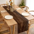 thumbnail image 3 of Table Runner 48 Inches Long for Kitchen Dining, Retro Wooden Board Dresser Scarf Farmhouse, Dining Table Decorations for Wedding/Parties, Western Country Farmhouse Brown Wood 13 x 48 In, 3 of 8