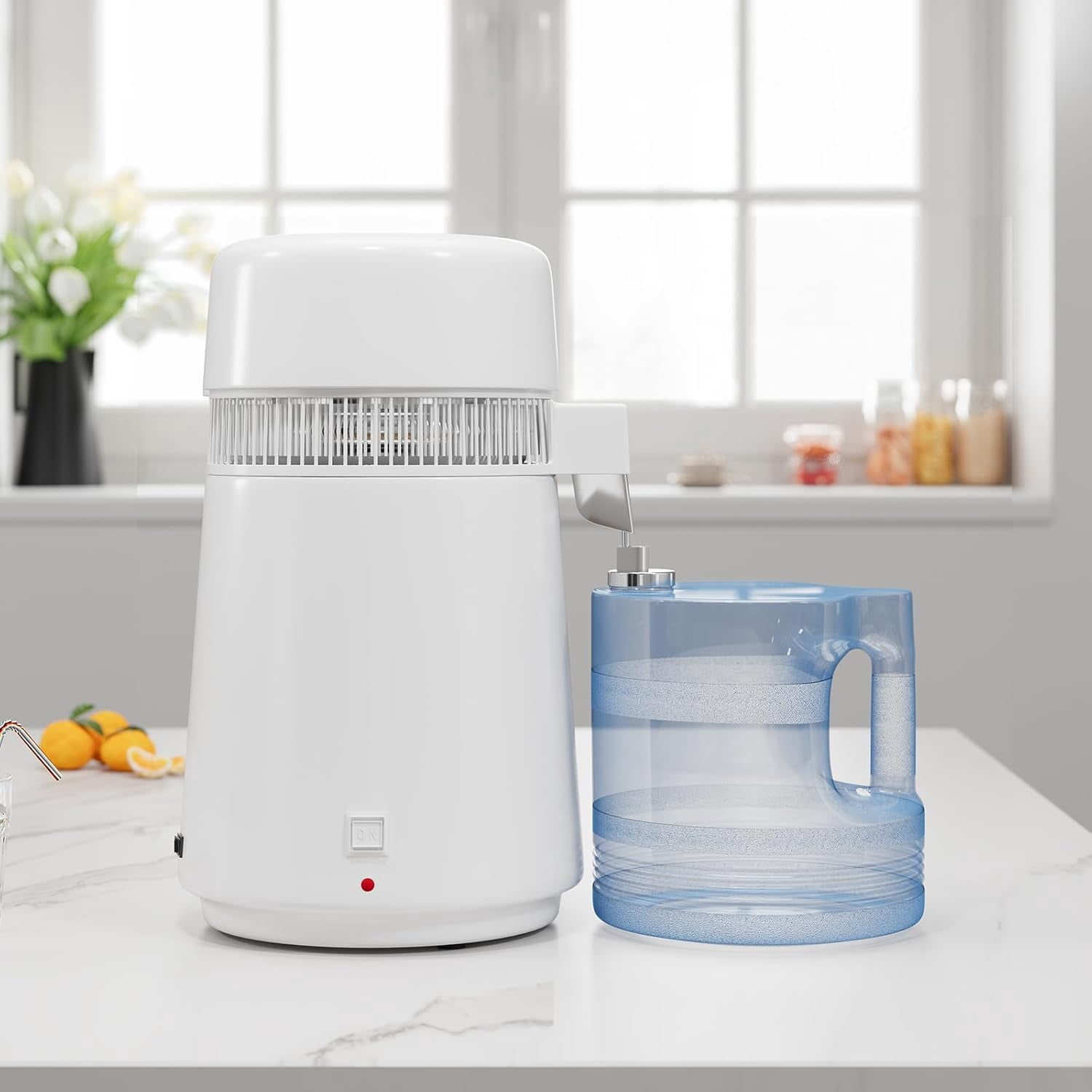 LIZHOUMIL Countertop Water Distiller 4L/6L, 750W-900W Stainless Steel, Plastic/Glass Jug