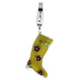 thumbnail image 1 of Sterling Silver Enamel Yellow Boot Charm Red Flowers with Lobster Clasp for Bracelets Women 3/4 inch, 1 of 2