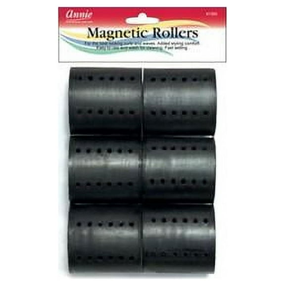 Annie Magnetic Rollers 2 1/2" Black, 6/PK