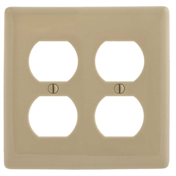 HUBBELL WIRING P82I 2-Gang Duplex Wall Plate - Ivory