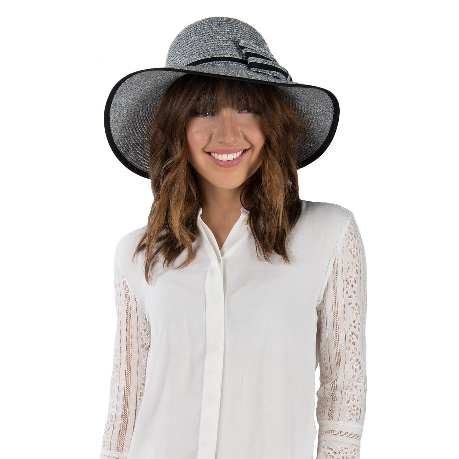 Women's Panama Styled Woven Straw Hat and Foam Flip Flop Sandals Set US Women's Shoe Sizes 7-10