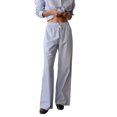 thumbnail image 1 of Striped Loose Pants Chic Fashion Women Elastic Band Drawstring Straight Leg Trousers, 1 of 7