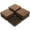 12x12" Patio Pavers Interlocking Wood Flooring Deck Tiles Outdoor 27pcs