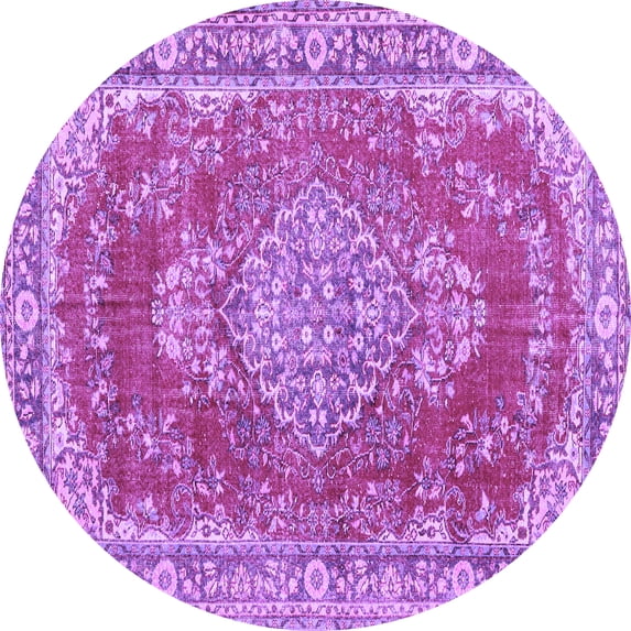 Ahgly Company Indoor Round Persian Purple Traditional Area Rugs, 8' Round