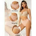 thumbnail image 3 of Buankoxy Women's No Show Thongs Low Rise Comfortable Stretch Hipster Underwear 5 Pack,Size 5, 3 of 6