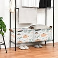 thumbnail image 3 of Yayeee Foldable Storage Basket for Shelves with Handles Set of 2 Waterproof Cloth Bins, Halloween Pumpkin, 3 of 7