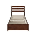 thumbnail image 3 of Emelie Twin XL Wood Platform Bed with Panel Footboard &  Trundle in Walnut, 3 of 5