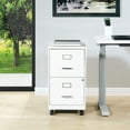 thumbnail image 2 of OSP Home Furnishings 2-Drawer Mobile Locking Metal File Cabinet, White, 2 of 10