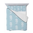 thumbnail image 7 of Quilts Twin Size Bedding Set, Ocean Seahorse Lightweight Quilted Comforter, Summer Nautical Coastal Textured Sky Blue Soft Reversible Bedspread Coverlet with Pillow Covers for All Season, 68" x 86", 7 of 7
