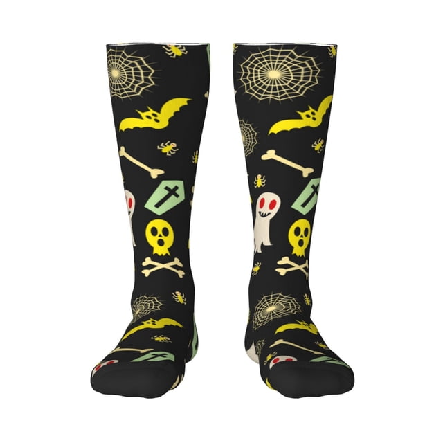 Balery cartoon Skull spider web Calcetines novedosos Calcetines deportivos Calcetines hasta la rodilla Calcetines de algodón Calcetines originales y geniales