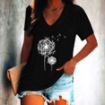 thumbnail image 2 of Blusa de manga corta con cuello en V informal para mujer a la moda, camisetas de verano Fridja  ghk6321, 2 of 6