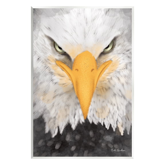 Stupell Industries Bald Eagle Gaze Portrait Animals & Insects Painting Unframed Art Print Wall Art, 10 x 15