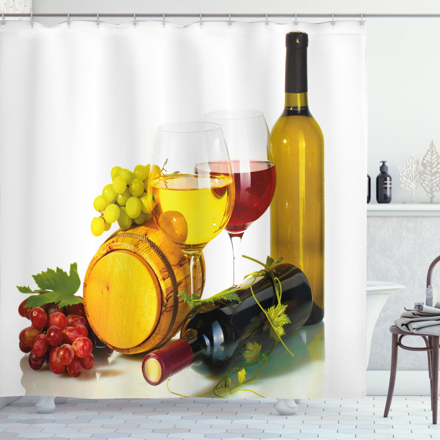Details about   Wine Shower Curtain Agriculture Country Drink Print for Bathroom 