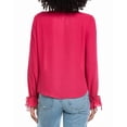 thumbnail image 2 of CeCe womens  V-Neck Flounce Blouse, l, Red, 2 of 3