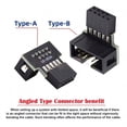 thumbnail image 5 of 2 Juego de Cabezal USB 2.0 de 10 y 90 Grados en Ángulo Hacia Abajo y Hacia Arriba, Macho A Hembra, para Adaptador de Extensión de Placa Base, 5 of 5