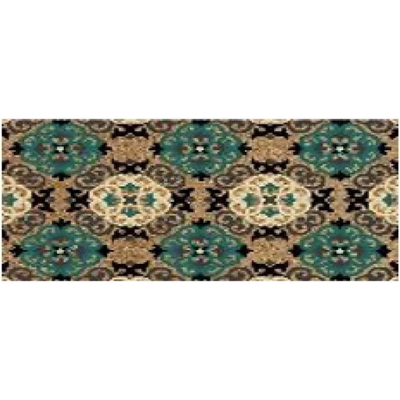 Masion Concepts Coir Door Mat Serenity Pattern 10"X30" ,Multi,Coir, 10 L x 30 W x 1 H