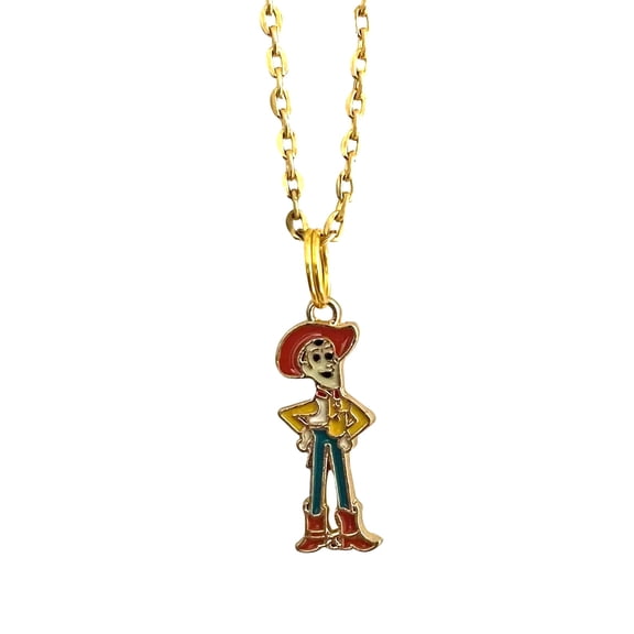 Woody Cowboy Cartoon Character Figure Enamel Metal Pendant Necklace