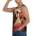 thumbnail image 3 of Balery Vintage Red Flower Chihuahua Camisetas sin mangas para hombre, absorbe la humedad y protege contra el mal olor.-X-Large, 3 of 7