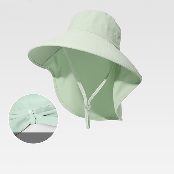 AirLoni Sun Hat For Women Neck Flap Chin Strap Breathable Lightweight Foldable Hiking Hat UV Protection Fishing Beach Summer Hat for Outdoor Travel Light Green,One Size