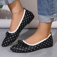 thumbnail image 6 of Ytobaz Flat Shoes for women Polka Dot Bow Canvas Ballet Flats Slip On Flat Shoes Office Work Dress Walking Travel Daily Casual Outfits Footwear, 6 of 9