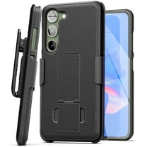Encased DuraClip designed for Samsung Galaxy S23 PLUS Belt Clip Case with Phone Holster and Kickstand (Matte Black)