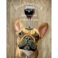 thumbnail image 2 of Fab Funky 26x32 White Modern Wood Framed Museum Art Print Titled - Dog Au Vin, French Bulldog, 2 of 4