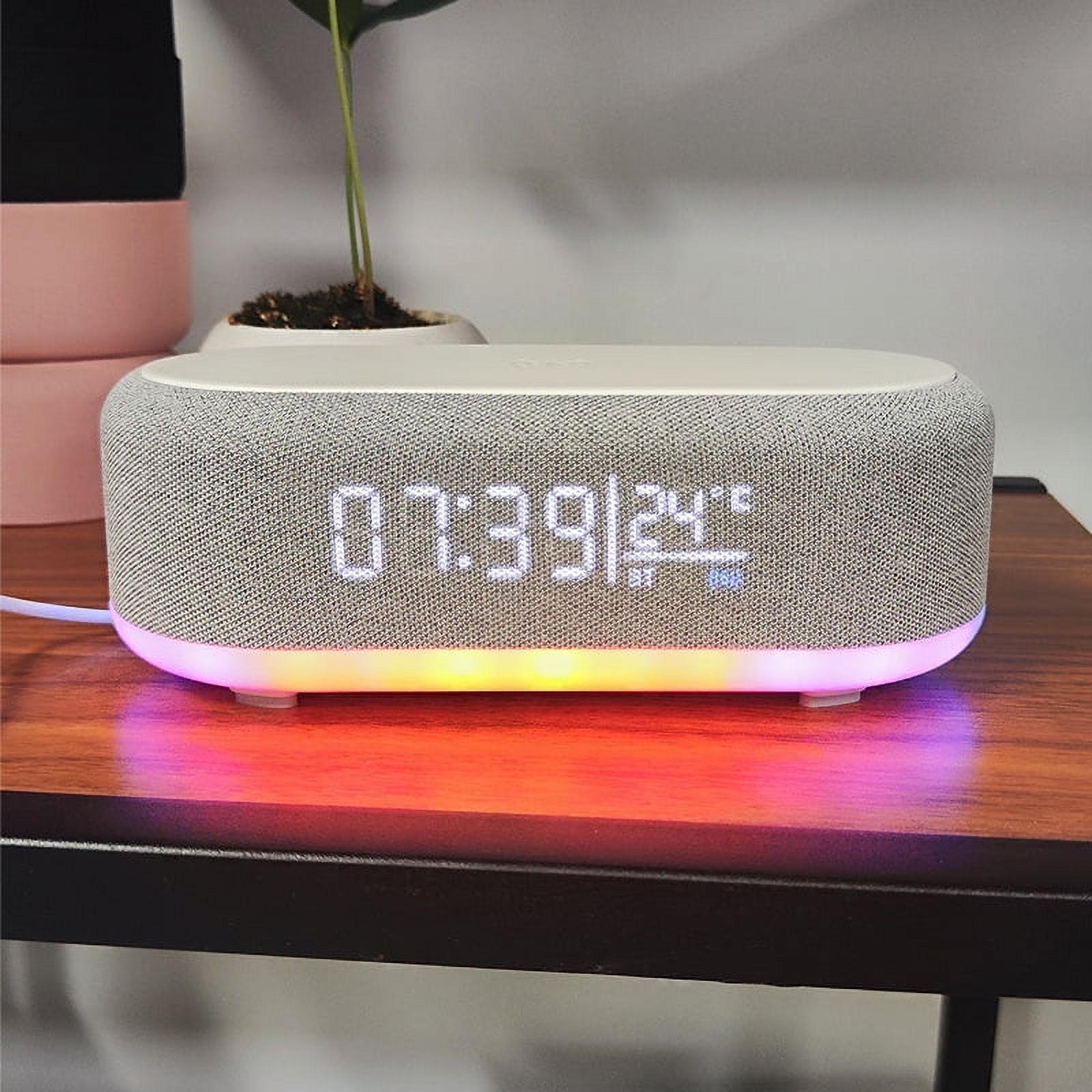 Tancola Regular Calming Bedroom Sleep Sound Machine with Wireless Charger, Digital Alarm Clock, Night Light for Adult, White